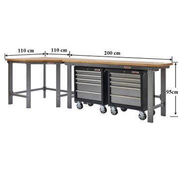 Werkbank hoekopstelling - Hoek werkbank 310 cm lang grijs, Ophalen of Verzenden, Nieuw