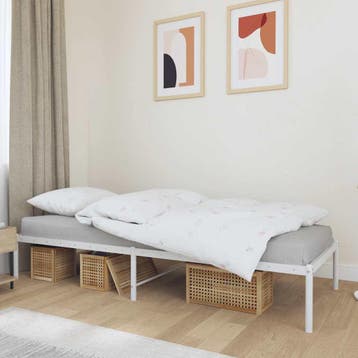 vidaXL Bedframe metaal wit 80x200 cm, Huis en Inrichting, Slaapkamer | Bedden, Eenpersoons, Verzenden, Wit, Nieuw