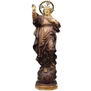 sculptuur, Sagrado Corazón de Jesús - 39 cm - stuc, Antiek en Kunst