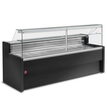 Gekoelde vitrinetoonbank met rechte ruit 90°, met reserve -, Verzenden, Nieuw in verpakking, Koelen en Vriezen