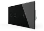 Livolo Touchscreen Schakelaar | Zwart | 2 + 1 | Aan/Uit, Ophalen of Verzenden, Nieuw, Schakelaar