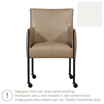 Leren eetkamerstoel More - Toledo Purewhite (wit) - Poten, Huis en Inrichting, Bohemian, Industrieel, Modern, Scandinavisch, Wit