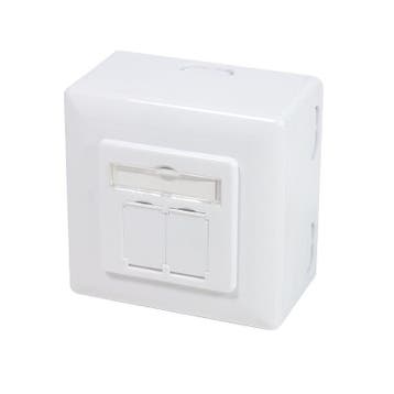 Combi Inbouw + opbouwdoos CAT6 2x RJ45 afgeschermd LSA, Ophalen of Verzenden, Nieuw