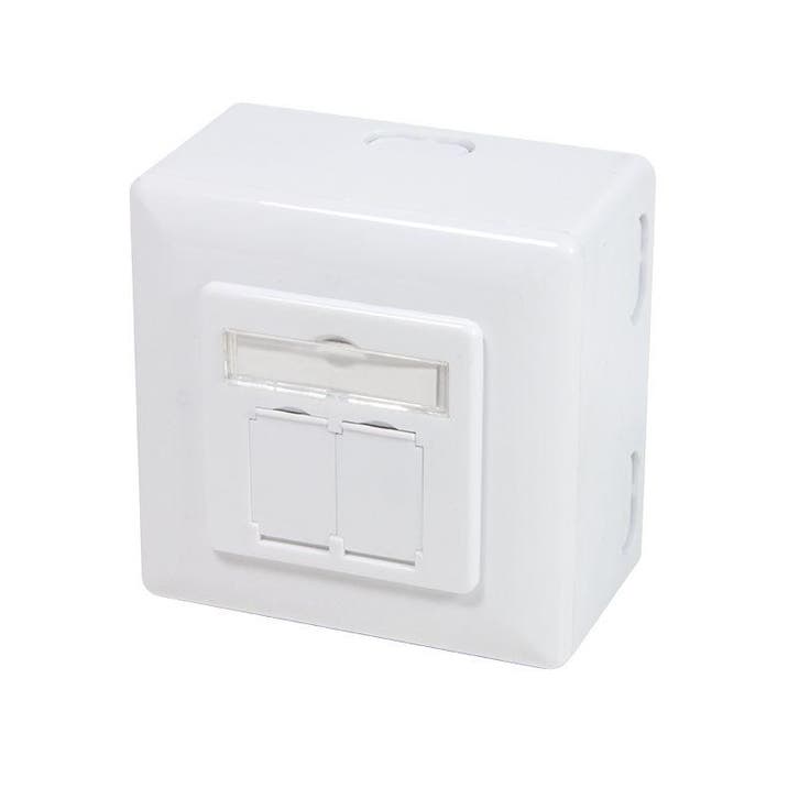 Combi Inbouw + opbouwdoos CAT6 2x RJ45 afgeschermd LSA, Computers en Software, Pc- en Netwerkkabels, Nieuw, Ophalen of Verzenden