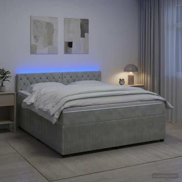 vidaXL Boxspringbed met matras Lichtgrijs 140 x 200 cm, Verzenden, Nieuw, Stof