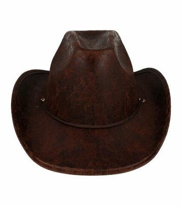 Cowboyhoed - Western Hoed - Lederlook - One Size - Bruin, Nieuw