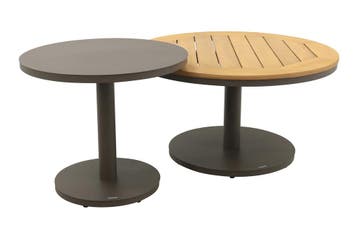 Canto ronde loungetafel set - Terre/Teak, Verzenden, Nieuw, Rond, Hout