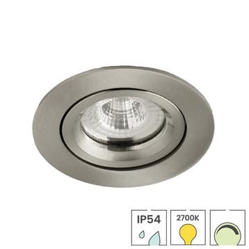 LED downlighter nikkel | 5 watt dimbaar | Kantelbaar | 2700K, Verzenden, Nieuw, Overige fittingen