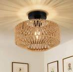 Handgemaakte Rotan Plafondlamp of Hanglamp – Klassieke Stijl, Huis en Inrichting, Verzenden, Nieuw, Overige materialen