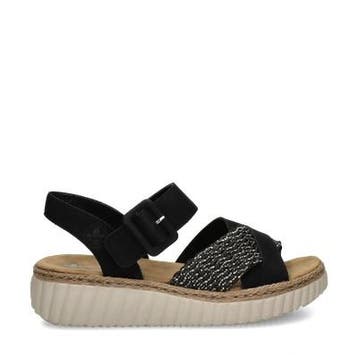 Rieker sleehak voor dames in het Zwart, Verzenden, Zwart, Nieuw, Sandalen of Muiltjes