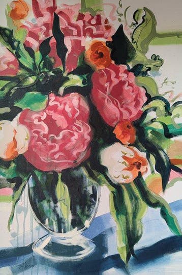 Alena Varol - Vase of Peonies