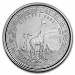 Equatorial Guinea - Giraffe 1 oz 2022 (15.000 oplage), Postzegels en Munten, Munten | Afrika, Verzenden, Guinee, Losse munt, Zilver
