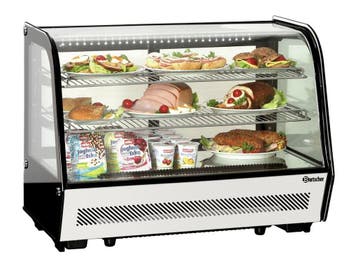 Bartscher Koelvitrine 160L | Zwart/RVS | 3 Schappen + Digita, Ophalen of Verzenden, Nieuw