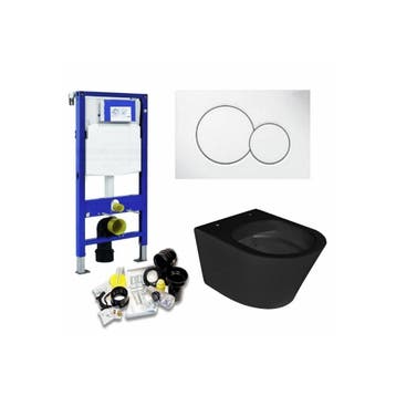 UP320 Toiletset 49 Wiesbaden Vesta Rimless MAT zwart Met, Ophalen of Verzenden, Nieuw