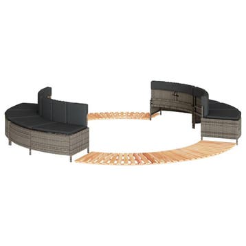 vidaXL Hottub-ombouw poly rattan massief acaciahout grijs, Verzenden, Nieuw