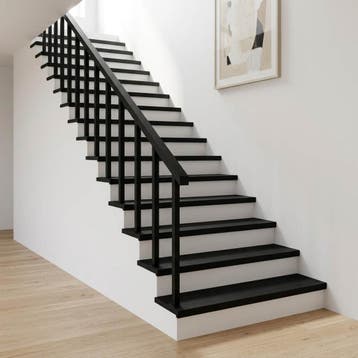 vidaXL Traplopers 4 st 120 x 25 x 2 cm Zwart Massief, Verzenden, Nieuw