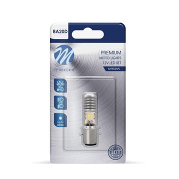 M-Tech LED S2 BA20D 12V 12x 1W - Premium - Wit - Enkel, Verzenden, Nieuw