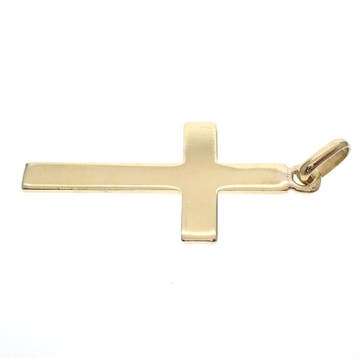 Gouden hanger van een kruis (Hanger of bedel), Ophalen of Verzenden, Gebruikt, Goud, Overige merken
