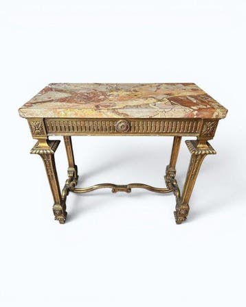 Wandtafel - Verguld hout, marmer