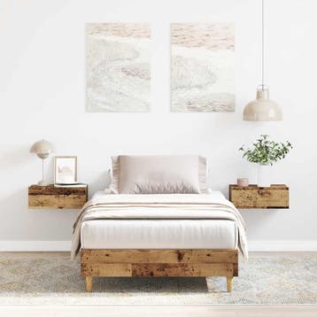 vidaXL Bedframe zonder matras 75x190 cm bewerkt hout oud, Eenpersoons, Bruin, Verzenden, Nieuw