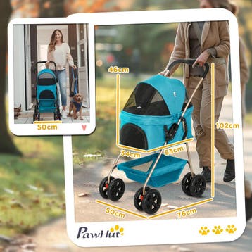 TRUUSK 3-in-1 Hondenwagen en Kattenbuggy - Opvouwbaar - Tran, Verzenden, Nieuw