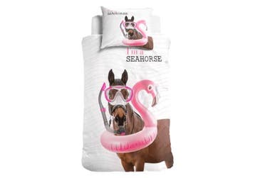 Little Monster Im a Seahorse Wit - 140 x 220, Nieuw
