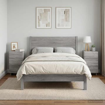 vidaXL Nachtkastje 2 st Grijs Sonoma 33,5 x 34,5 x 60 cm, Minder dan 45 cm, Verzenden, Nieuw, 55 tot 70 cm