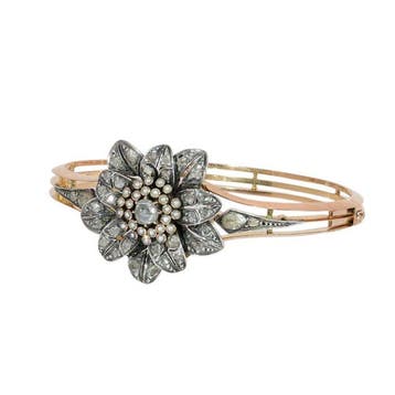 Armband - 18 karaat Roségoud Diamant (Natuurlijk) - Parel -, Nieuw