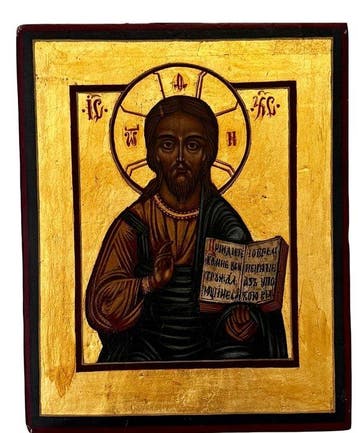 Icoon - Christus Pantokrator - Hout - Handgeschilderd