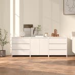 vidaXL 3 st Dressoirs bewerkt hout wit, 100 tot 150 cm, Verzenden, Nieuw, 25 tot 50 cm
