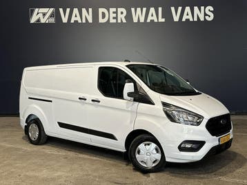 Ford Transit Custom 2.0 TDCI 130pk L2H1 inrichting Euro6 Air, Stof, Gebruikt, Euro 6, Wit