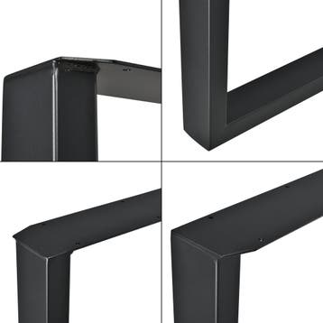 Stalen onderstel set van 2 U tafelpoot 70x72 cm zwart [en.ca, Verzenden, Nieuw