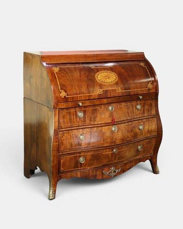 Bureau - Mahonie - Luis XVI rolbureau, Antiek en Kunst