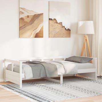 vidaXL Slaapbank zonder matras 90x200 cm massief grenenhout, 90 cm, Eenpersoons, Verzenden, Wit