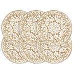 vidaXL Placemats 6 st rond 38 cm jute wit, Huis en Inrichting, Keuken | Textiel, Verzenden, Nieuw, Wit