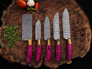 Keukenmes - Kitchen knife set - U-238 - Staal, Hout,