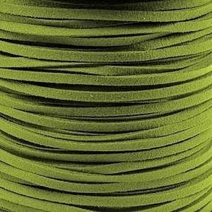 2 meter Imitatie Suède Light Olive Green (Suede veters), Ophalen of Verzenden, Nieuw, Draad