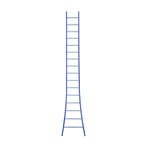 Eurostairs Ladder enkel uitgebogen 1x16 sporten BLAUW, Doe-het-zelf en Verbouw, Ladders en Trappen, Verzenden, Nieuw, Ladder