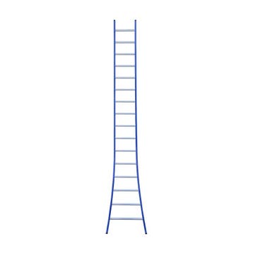 Eurostairs Ladder enkel uitgebogen 1x16 sporten BLAUW, Verzenden, Nieuw, Ladder