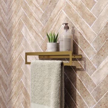 Brauer Handdoekrek - met Planchet - Goud Geborsteld Pvd, Huis en Inrichting, Badkamer | Badtextiel en Accessoires, Ophalen of Verzenden
