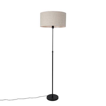Vloerlamp zwart verstelbaar met kap lichtgrijs 50 cm - Parte, Verzenden, Nieuw, Design