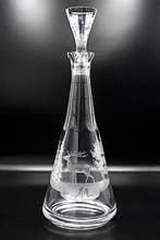 Moser & Söhne Art Nouveau Engraved Crystal Glass Decanter