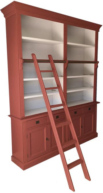 Boekenkast rood met trap Kesteren 200 x 240cm, Ophalen of Verzenden, Nieuw