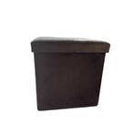Poef met Opbergruimte - Bruin - Suede - 40 cm x 40 cm x 40, Verzenden, Nieuw