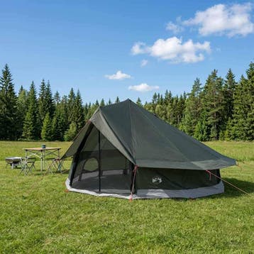 vidaXL Tipi Tent 20-persoons Legergroen Polyester en staal, Verzenden, Nieuw, Tot en met 2