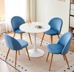 Set 2/4/6 Fluwelen Eetkamerstoelen – Scandinavisch Design, Huis en Inrichting, Verzenden, Nieuw