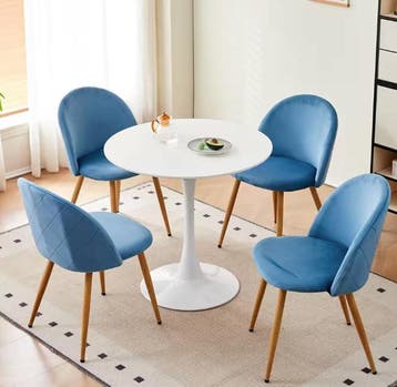 Set 2/4/6 Fluwelen Eetkamerstoelen – Scandinavisch Design, Huis en Inrichting, Verzenden, Nieuw