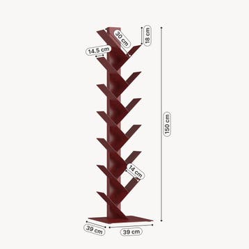 Boekenkast Eksjö staand boomvorm 180x100x35 cm rood [en.casa, Verzenden, Nieuw