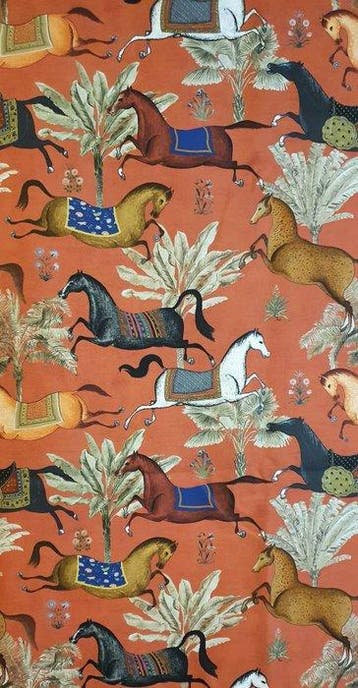 Weefstof Chevalier Exclusieve paarden in galop - 300x280