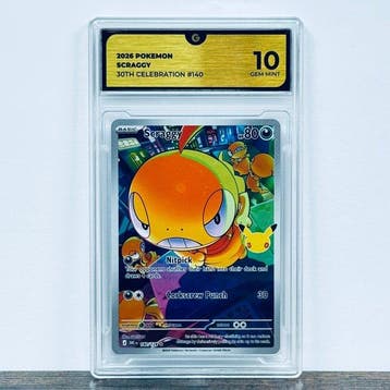 Pokémon Graded card - Scraggy 140 - 30th Anniversary –, Nieuw